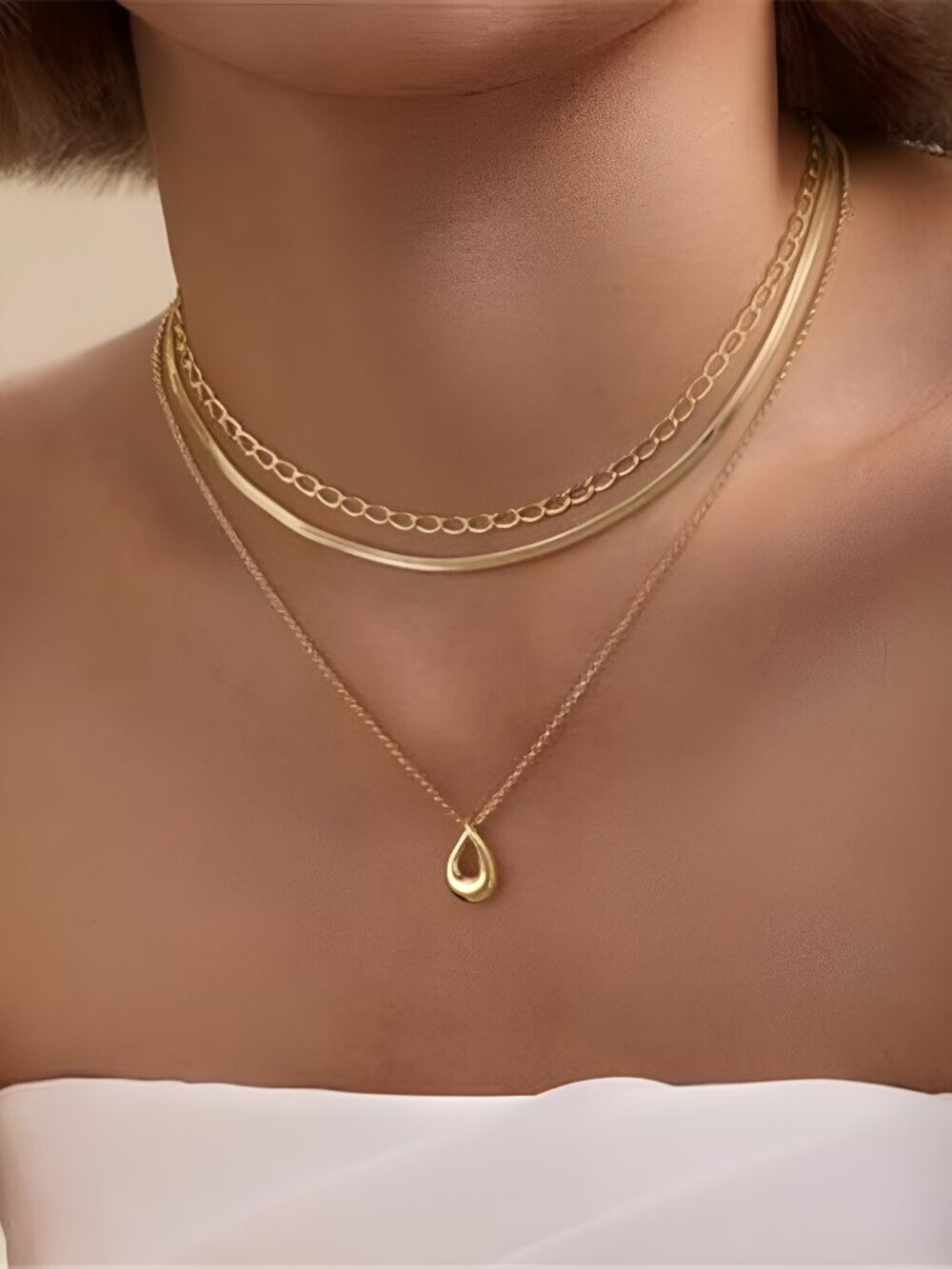 Layered Gold Necklaces for Women, Trendy 14k Gold/Silver Plated Pendant
